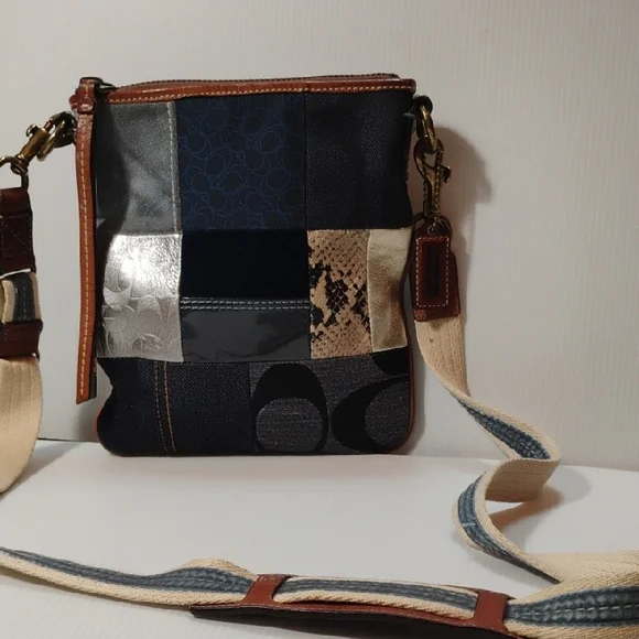 Coach B063-10006 Patchwork Denim Shoulder Bag W/Original Hang Tag - Picture 1 of 13